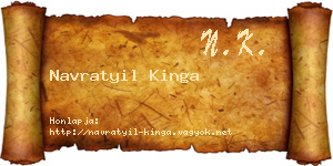 Navratyil Kinga névjegykártya